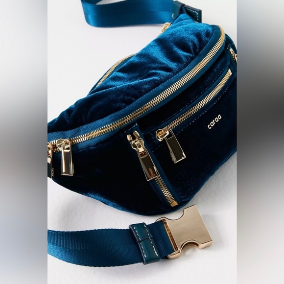 Free People Caraa Velvet Small Sling Bag in Midnight - Picture 2 of 5